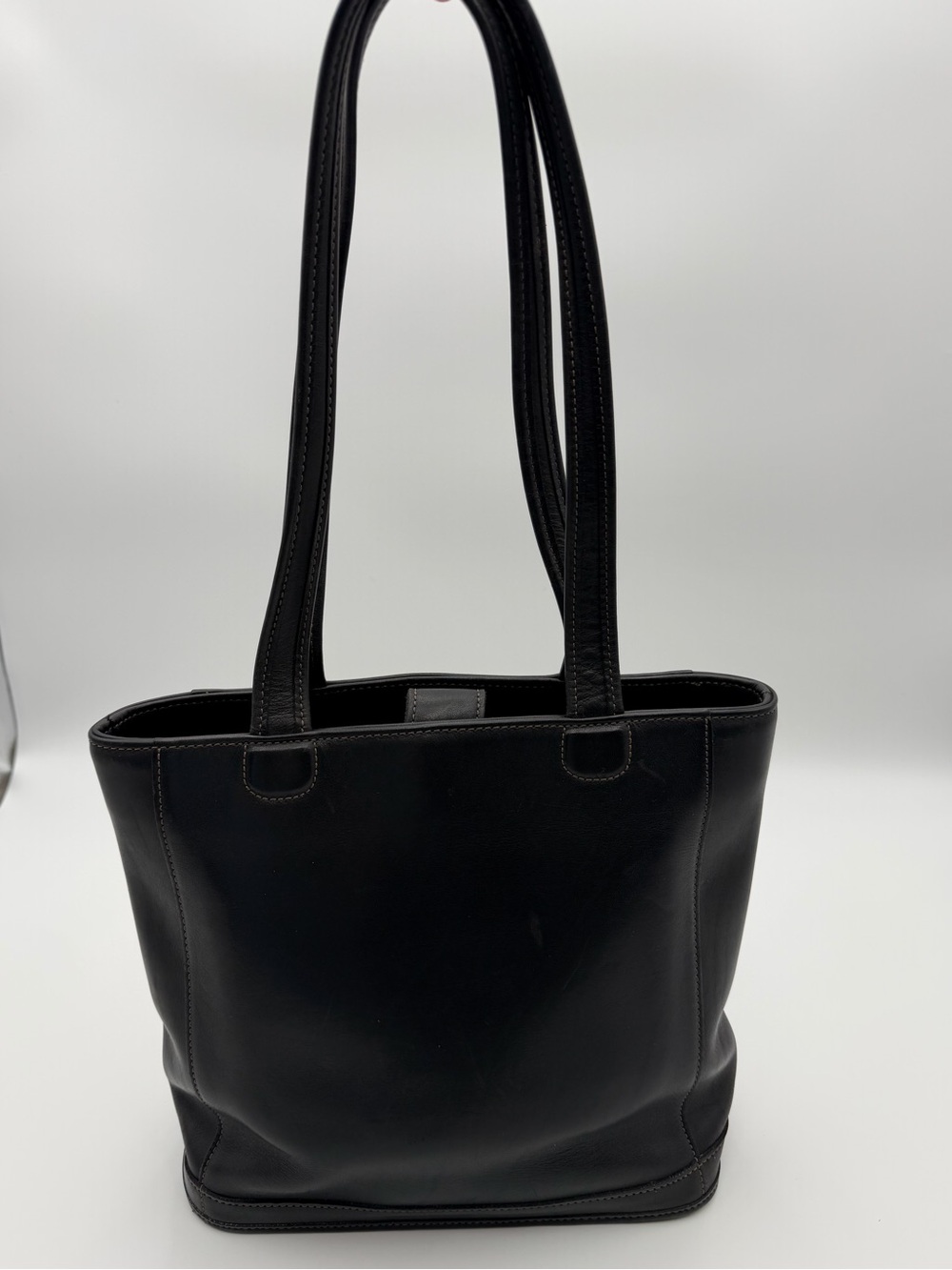 Coach Classic Black Leather Tote Bag